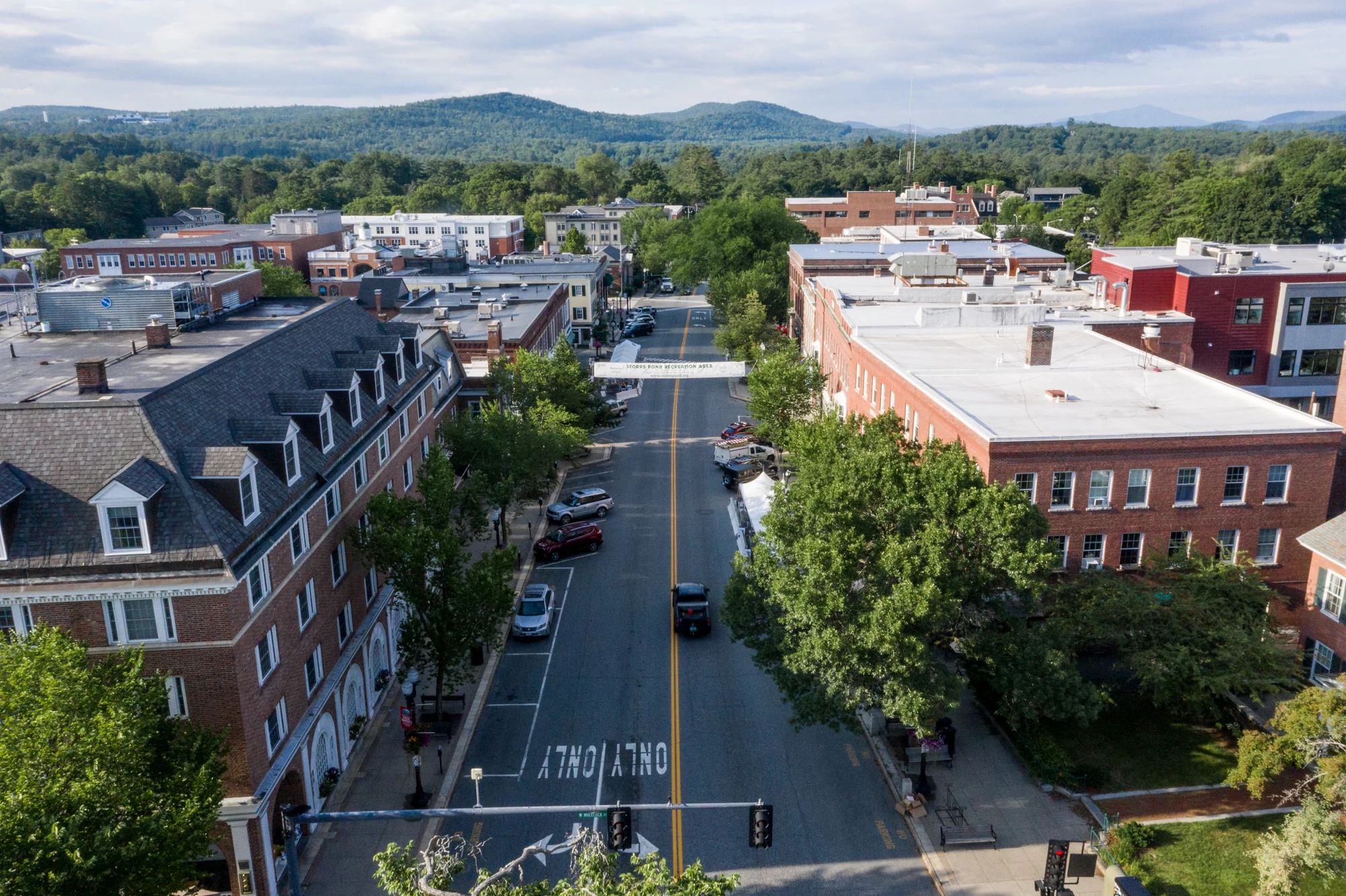 Drone image of Main Street in Hanover